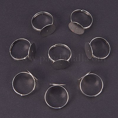 Brass Pad Ring Bases&nbsp;KK-PH0001-15S-1
