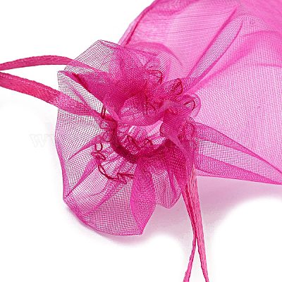 Rectangle Organza Drawstring Bags&nbsp;CON-PW0001-054B-17-1