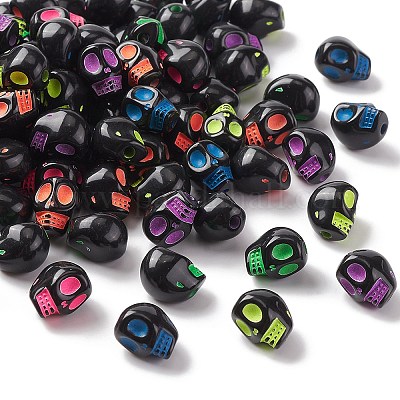 Opaque Black Acrylic Beads&nbsp;MACR-YW0002-80-1