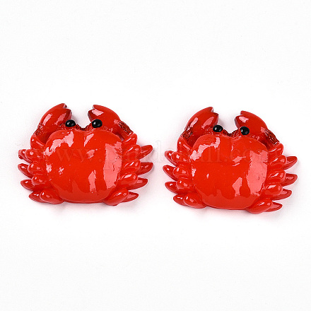 樹脂カボション  カニ  トマト  34.5~35x44.3~45x10.5~11mm&nbsp;RESI-T057-21-1