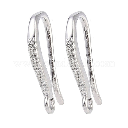 真鍮のピアスフック  釣り針  プラチナ  15x8.5x1.5mm  穴：1mm&nbsp;KK-U008-05P-1