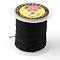 Round Metallic Thread, Embroidery Thread, 3-Ply, Black, 0.4mm, about 164.04 yards(150m)/roll