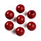Painted Natural Wood Beads, Round, Dark Red, 16mm, Hole: 4mm