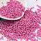 Baking Paint Glass Seed Beads, Cylinder, Hot Pink, 2x1.5mm, Hole: 1mm, about 50398pcs/pound