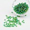 Transparent Rainbow Colours Round Glass Seed Beads, Dark Green, 6/0, 4mm, Hole:1.5mm, about 495pcs/50g