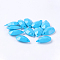Opaque Acrylic Pendants, Faceted, teardrop, Deep Sky Blue, 20x12x5mm, Hole: 2mm, about 850pcs/500g