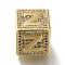Brass Cubic Zirconia Beads, Cadmium Free & Nickel Free & Lead Free, Letter Z, Square, Letter Z, 9.5x9.5x9.5mm, Hole: 6mm