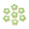 Alloy Enamel Pendants, Sunflower, Light Green, 22x19.5x2.5mm, Hole: 1.8mm