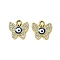 UV Plating Alloy Enamel Pendants, with Rhinestone, Golden, Evil Eye, Butterfly, 13.5x13x3mm, Hole: 2mm