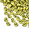 Opaque Craft Acrylic Beads, Flat Round with Smiling Face, Yellow, 7x3.5mm, Hole: 1.5mm