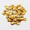 Plastic Paillette Beads, Semi-cupped Sequins Beads, Center Hole, Gold, 12x0.5mm, Hole: 1mm, about 35000pcs/pound