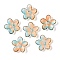 Transparent Spray Paint Glass Beads, Flower, Chocolate, 15.5x16x3.5mm, Hole: 1.8mm