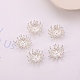 真鍮ビーズ  花  銀  13x6mm  穴：1mm&nbsp;FIND-WH0199-318S-1