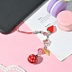 Glass & Resin Mobile Straps&nbsp;HJEW-FS00009-01-4