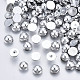 ABSプラスチック製カボション  半円  プラチナ  6x3mm  約5000個/袋&nbsp;OACR-S034-6mm-02-1