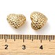 真鍮ビーズ  カドミウムフリー＆ニッケルフリー＆鉛フリー  テクスチャ  ハート  18KGP本金メッキ  10x11x7mm  穴：1.6mm&nbsp;KK-H455-07G-3