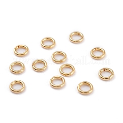 304 Stainless Steel Open Jump Rings, Round, for DIY Jewelry Craft, Real 18K Gold Plated, 20 Gauge, 6x0.8mm, Inner Diameter: 4.4mm