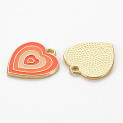 Rack Plating Light Gold Alloy Enamel Pendants&nbsp;ENAM-Q444-014B-RS