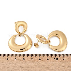 リング 304 ステンレススチール ダングル スタッド イヤリング  イオンプレーティング（ip）  ゴールドカラー  41.5x30.5mm&nbsp;EJEW-L287-073G