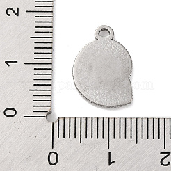 海をテーマにした304ステンレススチールペンダント  ステンレス鋼色  巻き貝  15.5x10.5x1.5mm  穴：1.6mm&nbsp;STAS-M072-04C-P