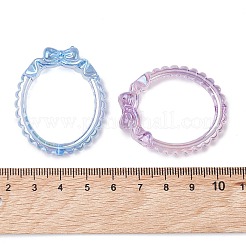 UVメッキアクリルビーズ  ちょう結びに楕円形  ミックスカラー  42x35x11mm  穴：2mm&nbsp;PACR-M005-03