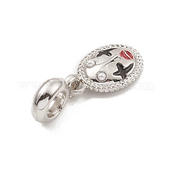 合金エナメルヨーロピアンダングルチャーム  アクリルビーズで  大穴ペンダント  ピエロ  プラチナ  26mm  穴：4.6mm  ピエロ：16x10x3mm&nbsp;PALLOY-I218-28P