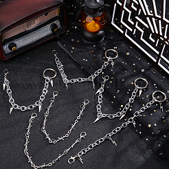 6Pcs 3 Style Aluminum Boot Strap Chains&nbsp;HJEW-HS00095