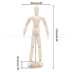 未完成の空白の木製人形  DIYの手塗りの工芸品のため  アンティークホワイト  215x58x55.5mm&nbsp;DIY-WH0163-92C