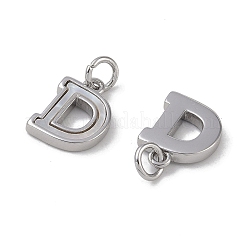 Brass Pave Shell Letter D Charms&nbsp;KK-G497-11P