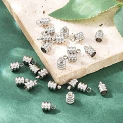 変色しにくい201ステンレススチールコードエンド  エンドキャップ  ステンレス鋼色  9x6mm  穴：2mm  内径：4mm&nbsp;X-STAS-R063-27