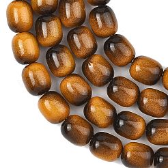 Dyed Imitation Tiger Eye Glass Beads Strands&nbsp;GLAA-H040-02E