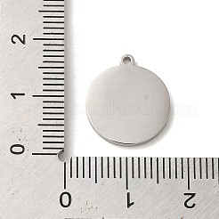 304ステンレススチールエナメルペンダント  フラワーチャーム付きフラットラウンド  ステンレス鋼色  16x14x1mm  穴：1mm&nbsp;STAS-L022-177A-P