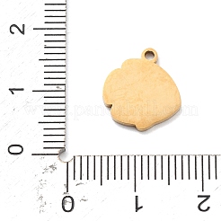 304ステンレススチールエナメルチャーム  魚のチャーム  18KGP本金メッキ  ファイヤーブリック  13x12x1mm  穴：1.4mm&nbsp;STAS-R169-04B-G