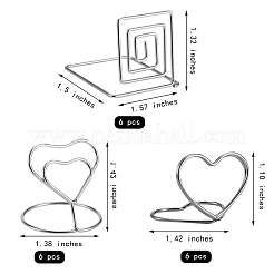 18Pcs 3 Style Carbon Steel Place Card Holders&nbsp;AJEW-SZ0001-80S