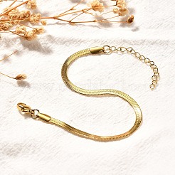 304 Stainless Steel Herringbone Chains Bracelet for Men Women&nbsp;BJEW-D450-01G-01