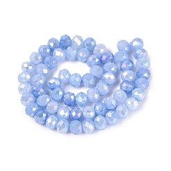 Electroplate Crackle Imitation Jade Glass Beads Strands&nbsp;LS-EGLA-Q131-02C-01