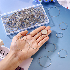 168Pcs 7 Styles 316L Surgical Stainless Steel Hoop Earring Findings&nbsp;STAS-TA0002-82