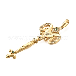 Brass Micro Pave Cubic Zirconia Big Pendants&nbsp;X1-KK-B147-04G-03