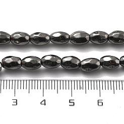 合成磁気ヘマタイトビーズ連売り  多面カット  オーバル  ミックスカラー  7x4~4.5x5.5mm  穴：1.2mm  約65個/連  15.75''（40センチメートル）&nbsp;G-P518-07