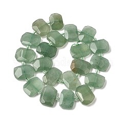 天然石グリーンアベンチュリンビーズ連売り  多面カット  オーバル  17~22x11~18x6~8mm  穴：1.2mm  約21~22個/連  15.23インチ〜15.35インチ（38.7~39cm）&nbsp;G-P434-25