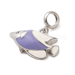 Rhodium Plated 925 Sterling Silver Enamel European Dangle Charms&nbsp;STER-P062-01A-05