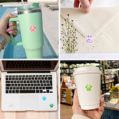 2 Rolls 2 Colors Dog Paw Print Paper Stickers&nbsp;DIY-TA0011-56
