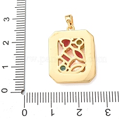 Brass Micro Pave Colorful Cubic Zirconia Pendants&nbsp;KK-C264-15G
