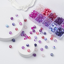10 Style Spray Painted & Drawbench Transparent & Baking Paint Glass Beads&nbsp;GLAA-YW0001-26A