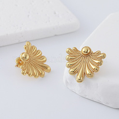 304 Stainless Steel Fan-Shaped Flower Stud Earrings for Women&nbsp;CO6863
