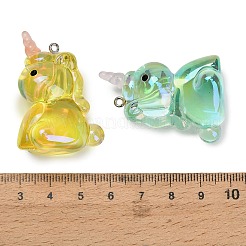 Transparent Acrylic & Brass Pendants&nbsp;X-AC-CBA6BCC-10