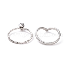 2Pcs 2 Style Clear Cubic Zirconia Couple Rings Set&nbsp;RJEW-D120-24P