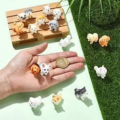 34Pcs 17 Styles Opaque Resin Dog Display Decorations&nbsp;RESI-CJ0005-40