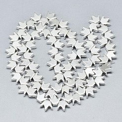 電気メッキ磁気無し合成ヘマタイトビーズ連売り  クラウン  銀メッキ  6.5x8x3mm  穴：1mm  約82~84個/連  14.96インチ〜15.75インチ（38~40cm）&nbsp;G-S372-002-01S