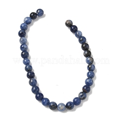 天然石ソーダライトビーズ連売り  ラウンド  6.5mm  穴：1mm  約28~29個/連  7.6インチ&nbsp;X-G-G515-6mm-07